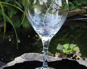 Etched Wine Glass Hand Engraved Cherry Blossom Design (x2) Free Shipping