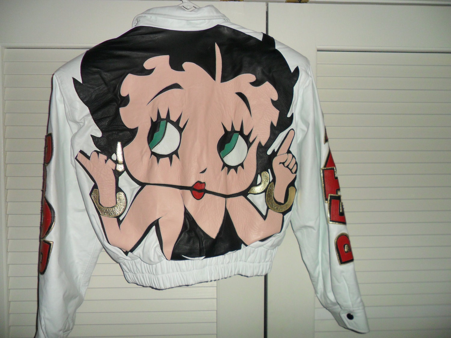 Betty Boop White Leather Jacket by PandBTreasures on Etsy