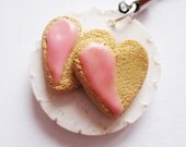 CHARM / KEYCHAIN / NECKLACE - Cute Heart Cookies on Plate
