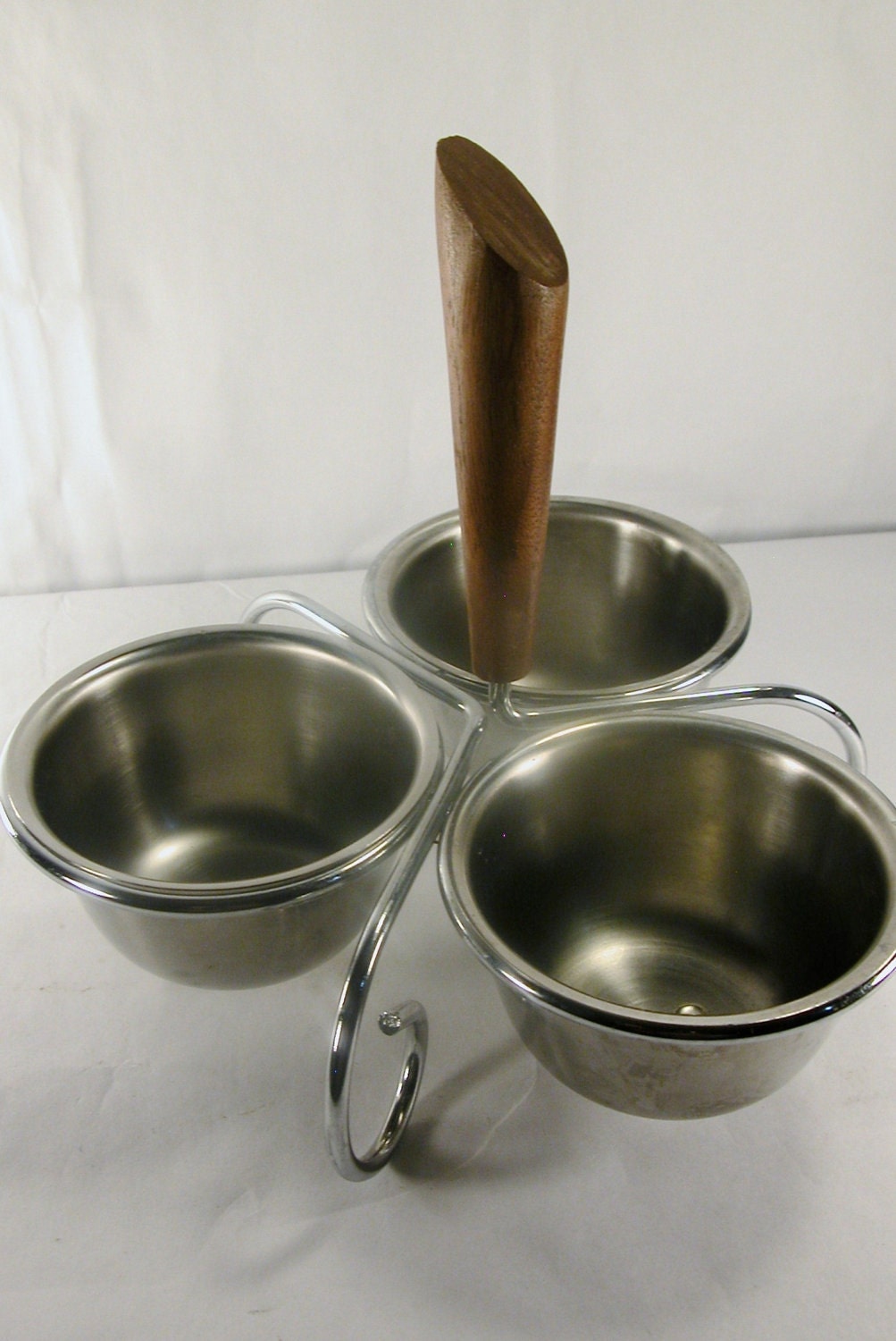 Teak handle condiments tray - Norway midcentury modern Danish Scandinavian serving knife dansk wood minimalist cocktail French kitchen