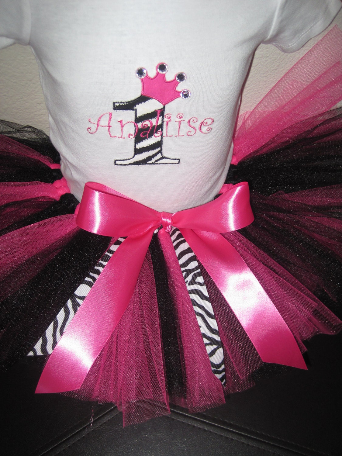 Princess Zebra Personalized Birthday Tutu set