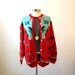 Southwestern Cardigan / 80s Oversized Sweater / Hipster Clothing / L