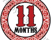 PRINTABLE Bandana Month-to-Month Transfer/Sticker Designs