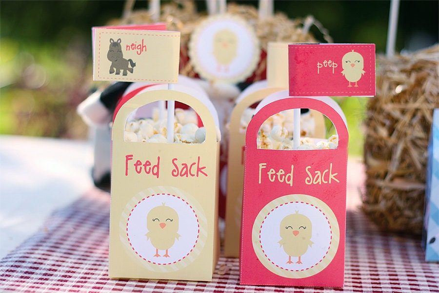 Instant Download Barnyard Farm Animals Birthday Printable Party Kit Editable Text for you to PERSONALIZE