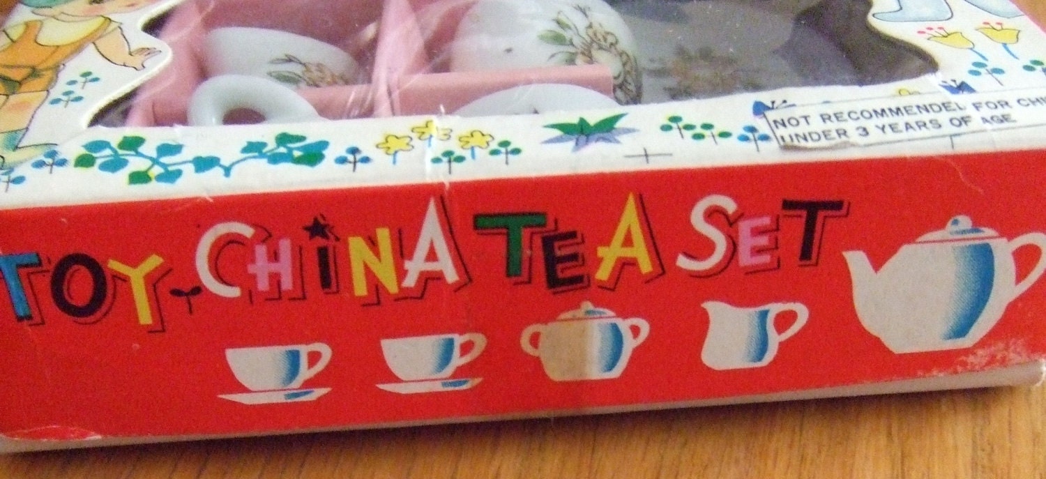 Toy China Tea Set Doll Size Original Box
