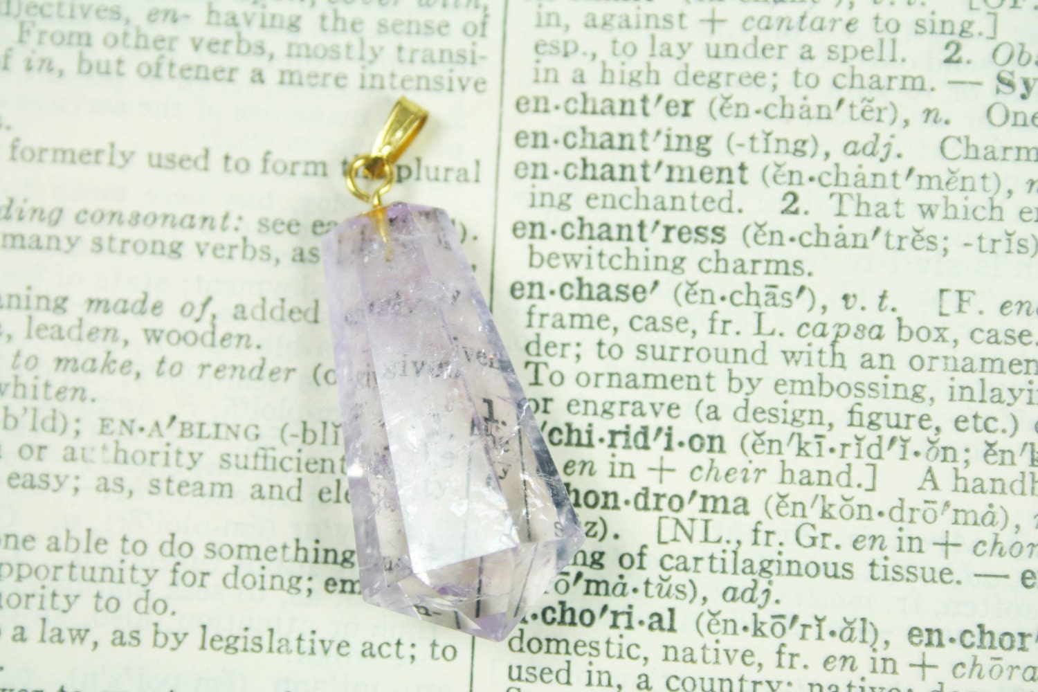 Sparkling Purple Amethyst Crystal Pendant Drop