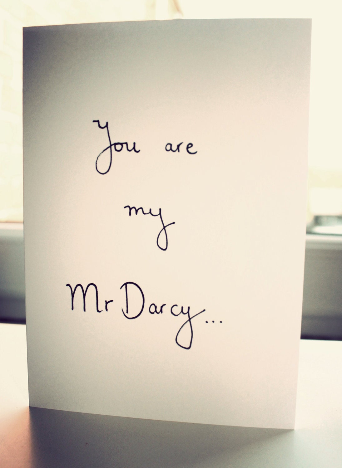 Mr Darcy anniversary card. Hand drawn by Mr Teacup