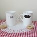 Personalised (with/without moustache) mugs - set of 2- perfect wedding gift