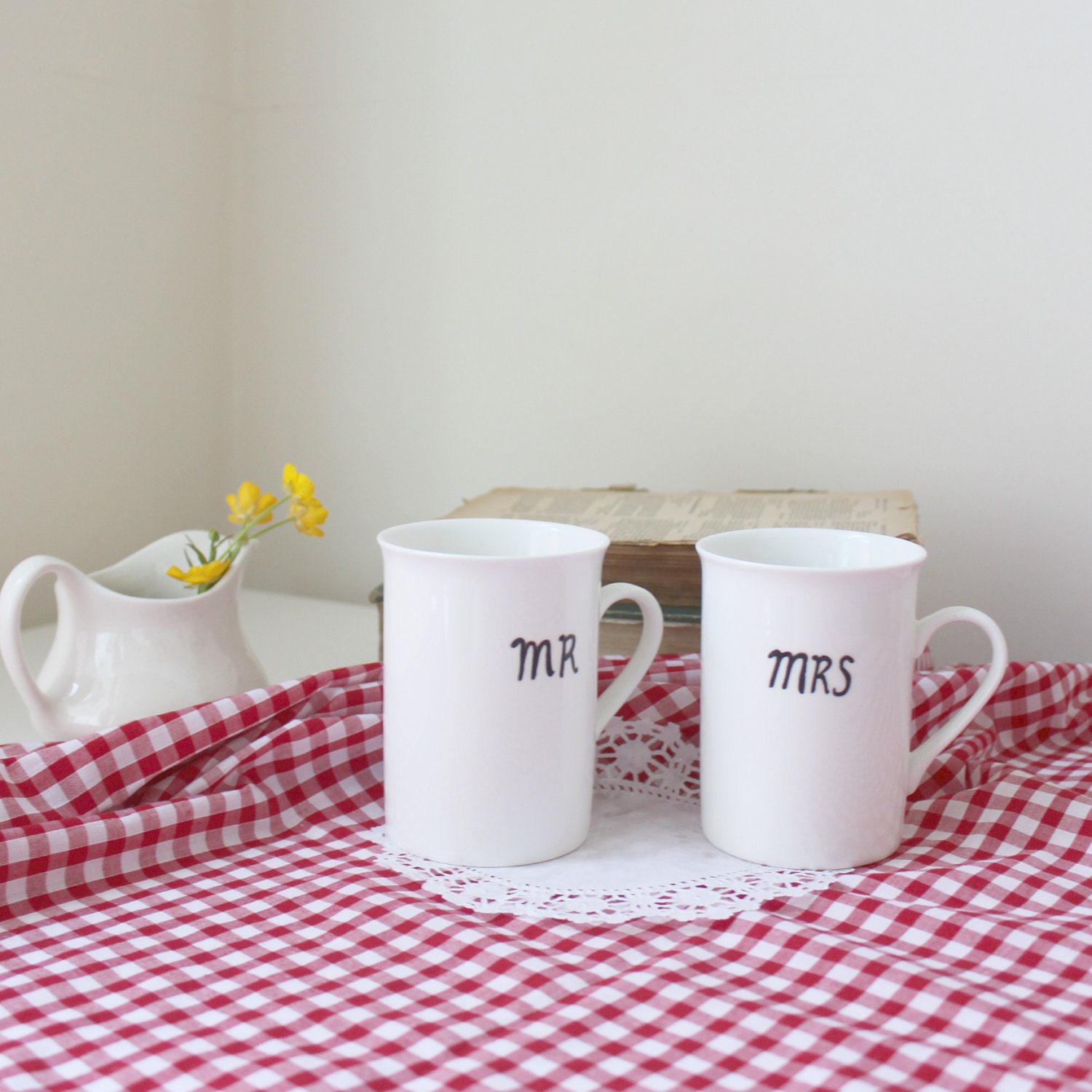 Personalised (with/without moustache) mugs - set of 2- perfect wedding gift