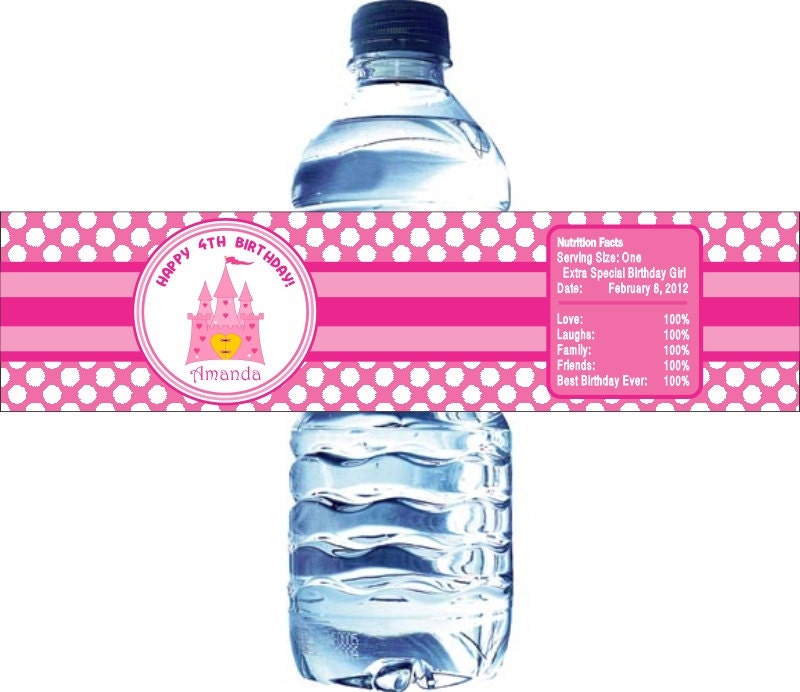 100 Kids Sticker Labels, Princess Water Bottle Labels - Waterproof and self stick Il_570xn
