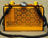 Vintage Book Shoulder Purse, Black Cameos, circa 1924