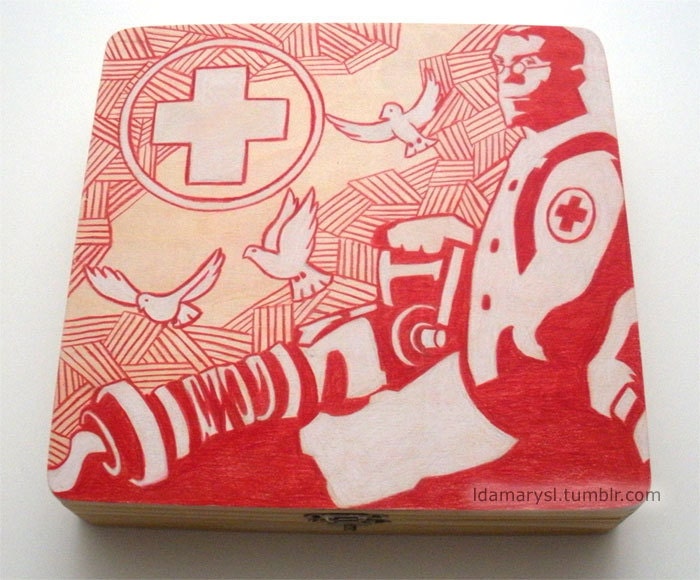 Team Fortress 2 Medic Wooden Box (Made to Order)