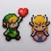 Link and Zelda Love v.2 - Legend of Zelda Pixelated Perler Bead Sprite Magnets