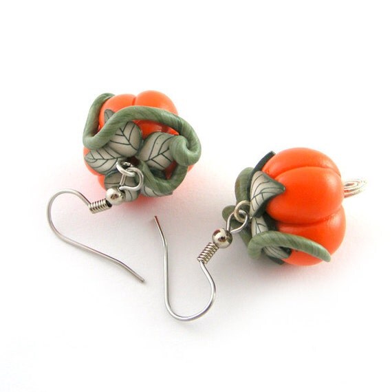 Items similar to Pumpkin Earrings Halloween Jewelry Polymer Clay Earrings Halloween Earrings on Etsy