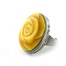 Rose Ring Polymer Clay Ring Adjustable Yellow Oval Rose Cabochon