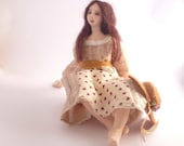 Art doll cloth girl soft sculpture fantasy edwardian Daydream