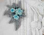 Flower Garden Crochet  Brooch No1 - PDF PATTERN