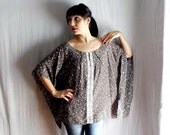 Boho tunic top - flowery top tshirt for women