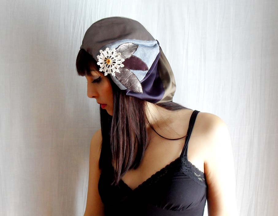 Patchwork beret autumn beret - crochet hat patchwork hat