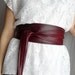 Wine burgundy vegan leather obi belt - Sizes S-M and L-XL - Spring Fashion