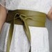 Green vegan leather obi belt - green obi belt faux leather belt