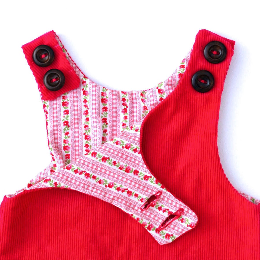 Pink toddler dress cute baby floral print cord lined pinafore comfortable clothing oliveandvince handmade strawberry