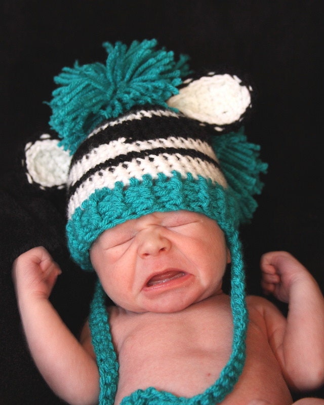 The Zany Zebra Beanie (made to order in sizes newborn - toddler)