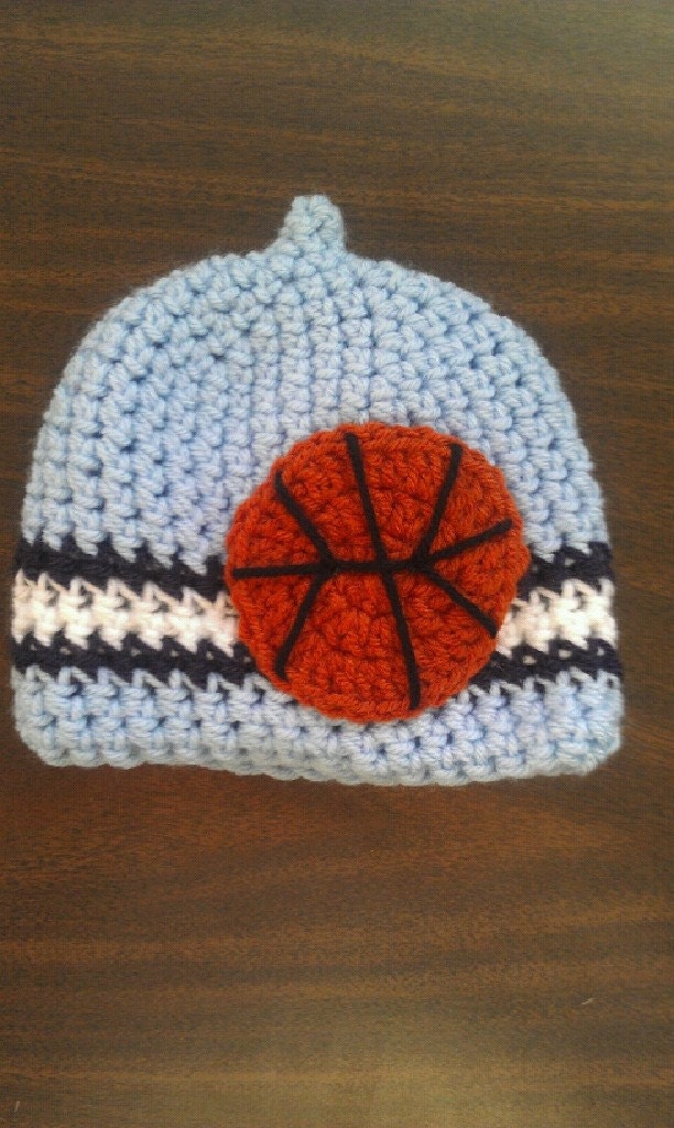 UNC Tar Heels Crochet Nub Tip Beanie  (Crocheted to Order in sizes newborn - toddler)