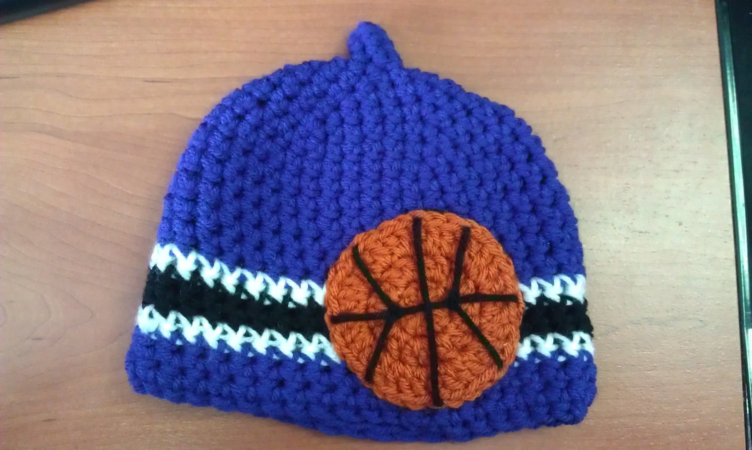 Duke Blue Devils Basketball Crochet Nub Tip Beanie  (Crocheted to Order in sizes newborn - toddler)