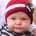 Alabama Oklahoma Football: Football Beanie, Nub-Tip (Crocheted to Order in sizes newborn - toddler)