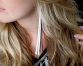 Silver Leather Tassel Earring