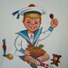 RESERVED FOR DEBANNET, 25% - Rare 1950s Lithographed Nursery Rhymes Wolverine Vintage Tin Toy Stove / Oven