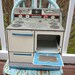 RESERVED FOR DEBANNET, 25% - Rare 1950s Lithographed Nursery Rhymes Wolverine Vintage Tin Toy Stove / Oven