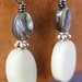 Christmas in July gift purple shell earrings Mother of Pearl abalone shell beaded earrings