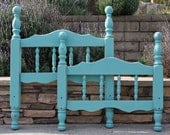 Vintage Twin headboard and footboard You Pick The Color Distressed Chic by Foo Foo La La