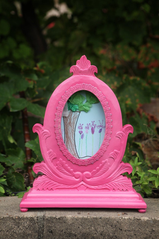 Vintage Mantel Piece By Foo Foo La La .  Vintage Pink Frame.