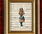 ALICE In WONDERLAND Antique Sheet Music Print Nursery Decor Home Decor Wall Decor 8x10