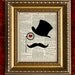 MUSTACHE MAN VIntage Art Print Book Page Art Print 8x10 Recycled Upcycled Dictionary Art Print