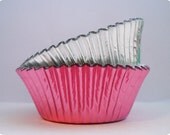 60 Pink and Silver Foil Cupcake Liners Baking Cups Il_170x135