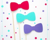 Bow Tie on A Stick Photo Booth Props - Set of 12 Bowties