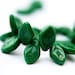Green Czech glass leaf beads - pressed leaves - 12x7mm - 25PC