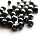 Jet black Czech Glass beads with silver luster - spacer round 6mm - 30Pc - 022