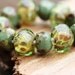 Lampwork beads, olive green, handmade - SRA, by MayaHoney