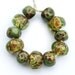 Lampwork beads, olive green, handmade - SRA, by MayaHoney