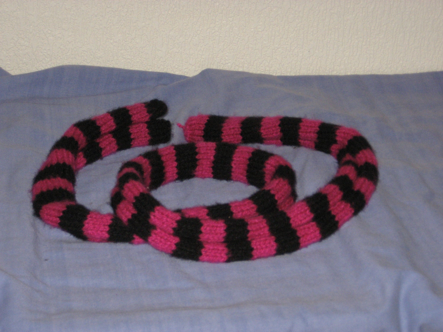 KNITTING PATTERN (PDF) - Pink and Black Striped Shivanaut Scarf 2 Variations