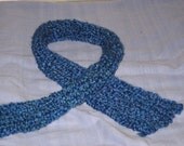 Skinny Scarflette - Royal Blue Ascot - Hand Knitted by Stephanie Briggs