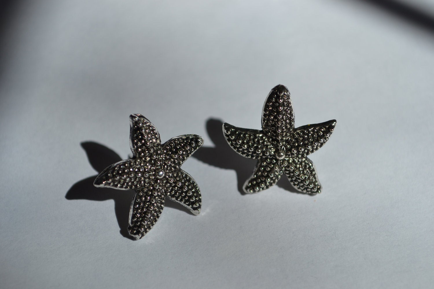 Starfish Earrings Silver- Ocean shell post earrings- Valentines Gift Beach style Ocean Summer Mother's Day Gift for her jewelry gift