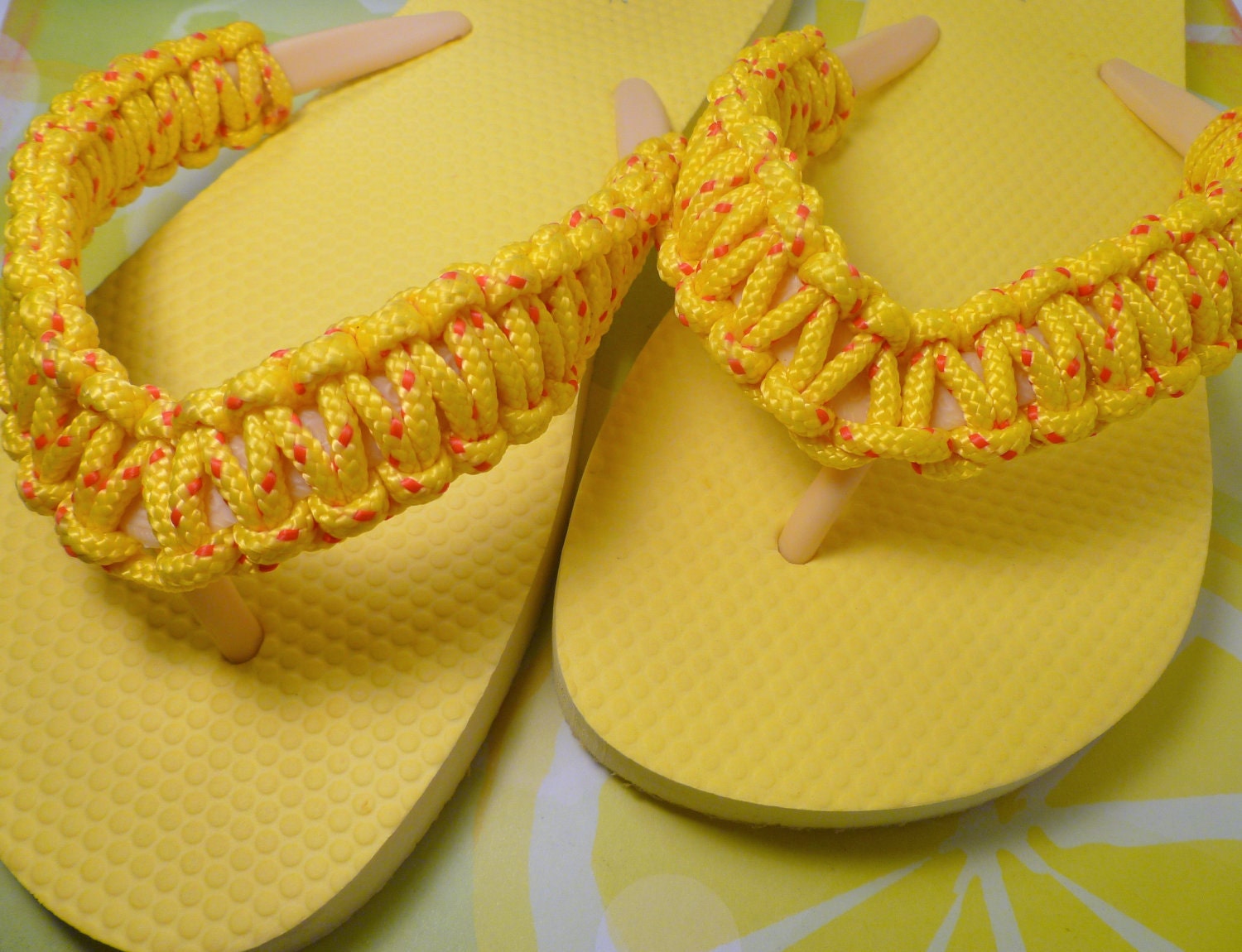 TREASURY GIVEAWAY Flip Flops Yellow and Orange Paracord