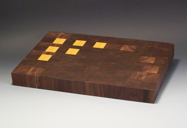 Wood Cutting Board Dark Claro Walnut with Yellow by WoodImagined