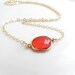 Orange Quartz Gold Necklace